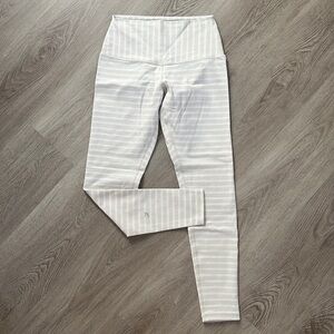 Glyder tan and white striped leggings